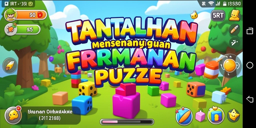 Tampilan gameplay puzzle seru di 5RT dengan berbagai level menantang.