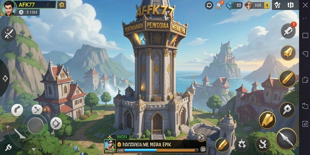 Tampilan gameplay AFK77 yang menegangkan saat menghadapi gelombang musuh.