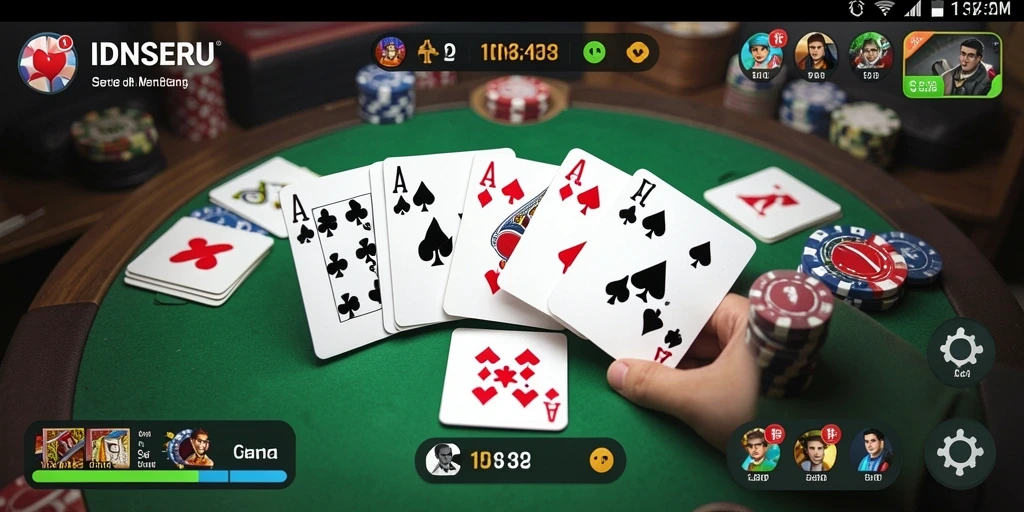 Tampilan gameplay seru dari IDNSERU dengan fitur Gaple.