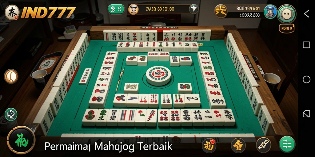 Screenshot utama IND777 menunjukkan gameplay Mahjong yang menarik dan interaktif.