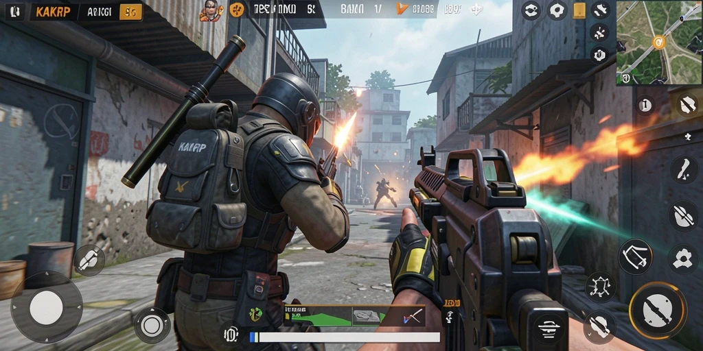 Screenshot gameplay KAKRP menampilkan aksi seru dalam mode TPS.