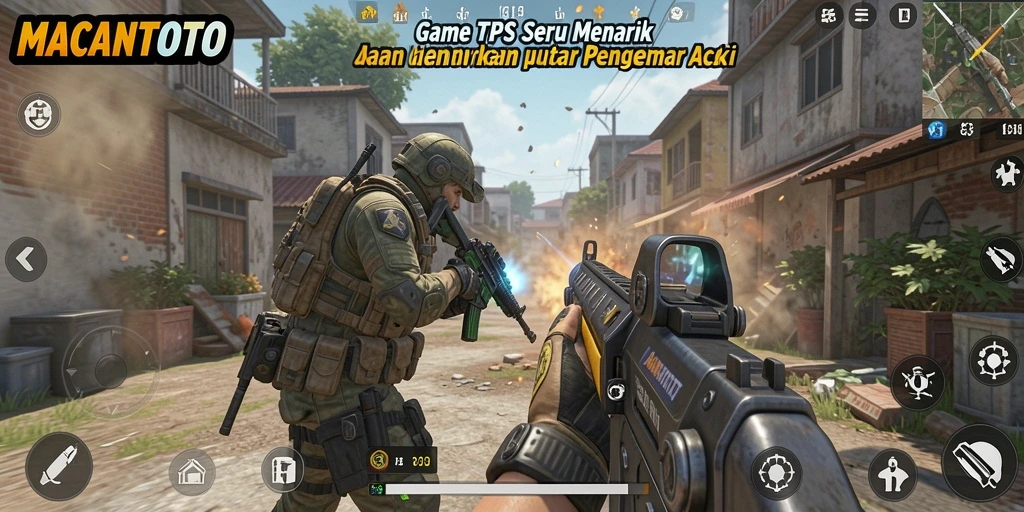 Gameplay seru dalam pertarungan TPS di MACANTOTO.