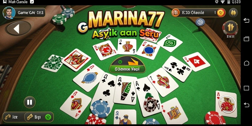 Screenshot gameplay Gaple MARINA77 yang menarik.