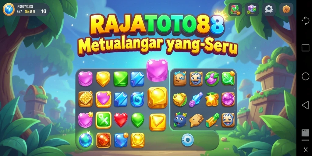 Screenshot gameplay RAJATOTO88 yang menampilkan keseruan mencocokkan objek.