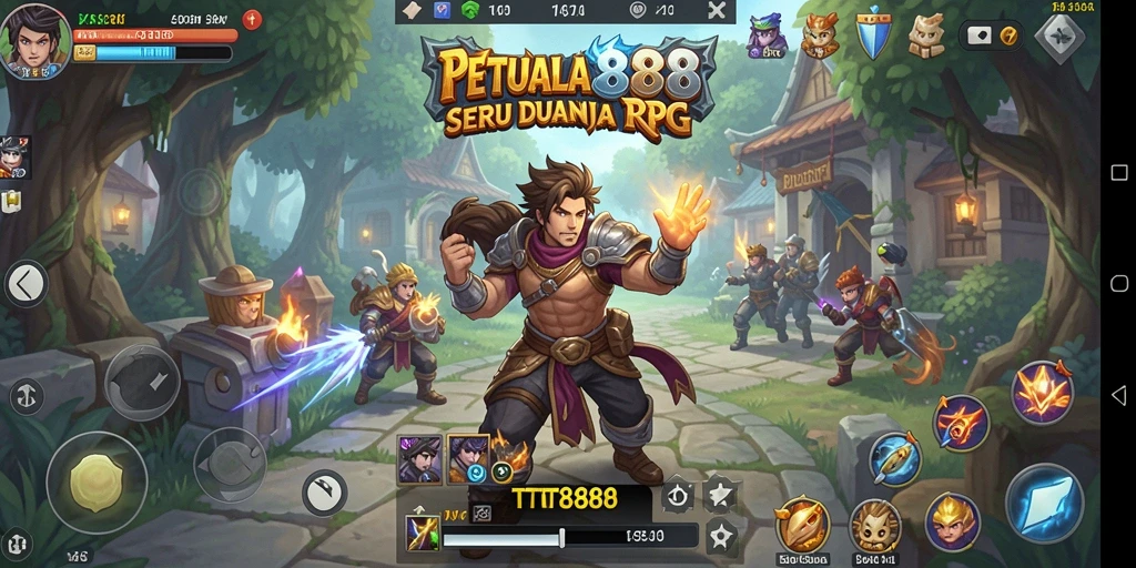 Tampilan mendetail gameplay RPG dalam TTT888 dengan karakter yang beraksi.