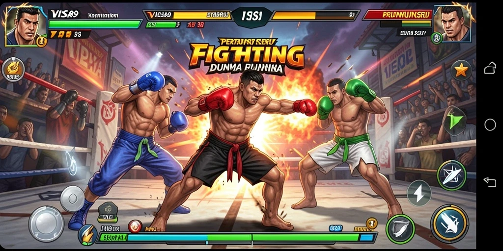 Tangkapan layar gameplay menampilkan aksi pertarungan seru di VISA89.